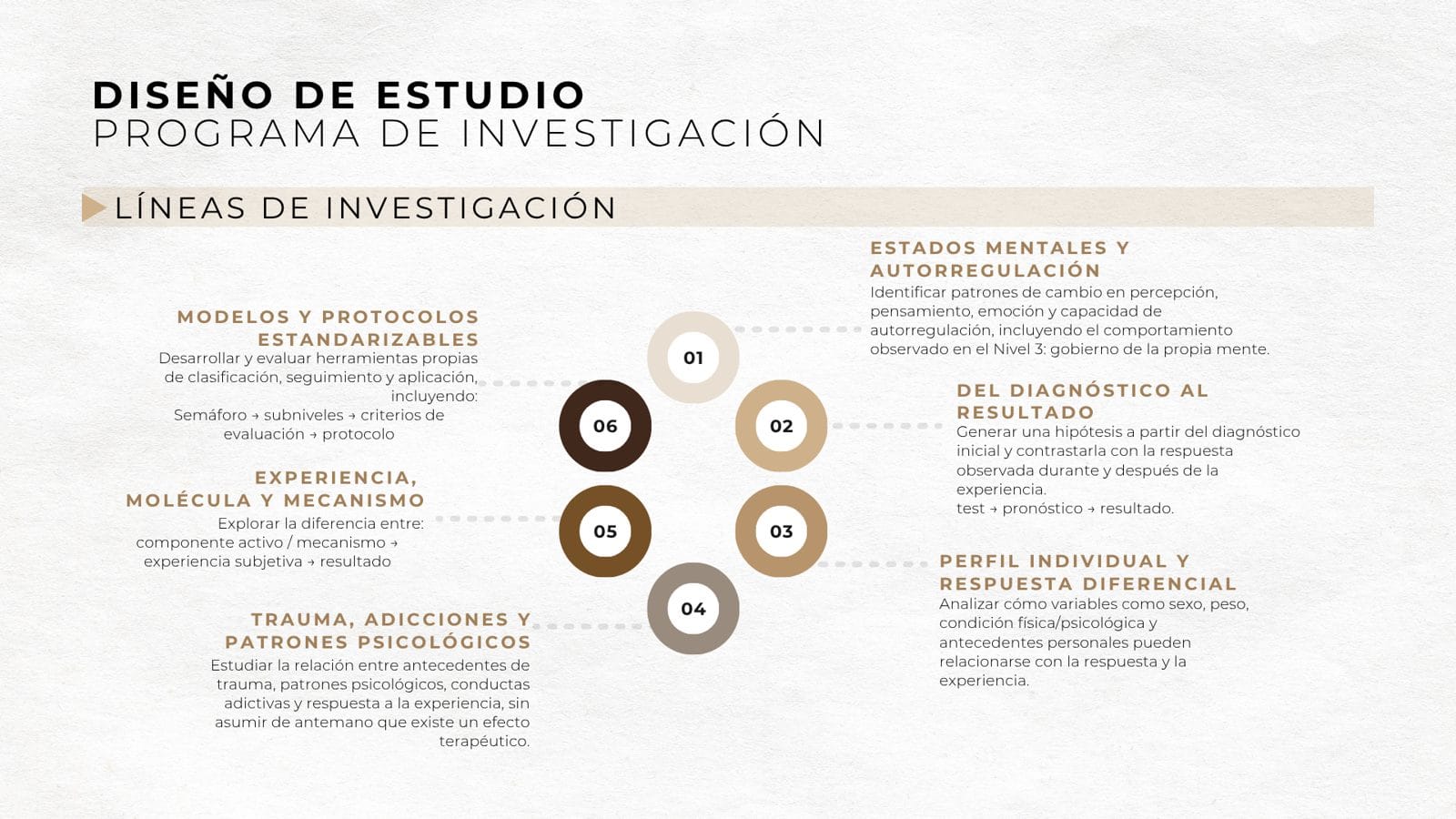 Diseño de estudio: líneas de investigación