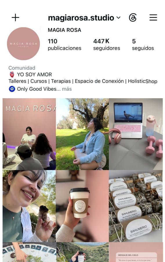 Perfil de Instagram @magiarosa.studio